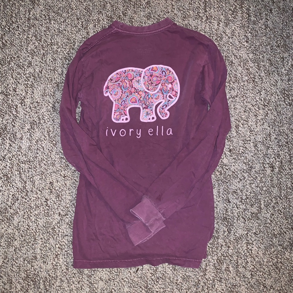 Purple Ivory Ella Crew Neck Long Sleeve